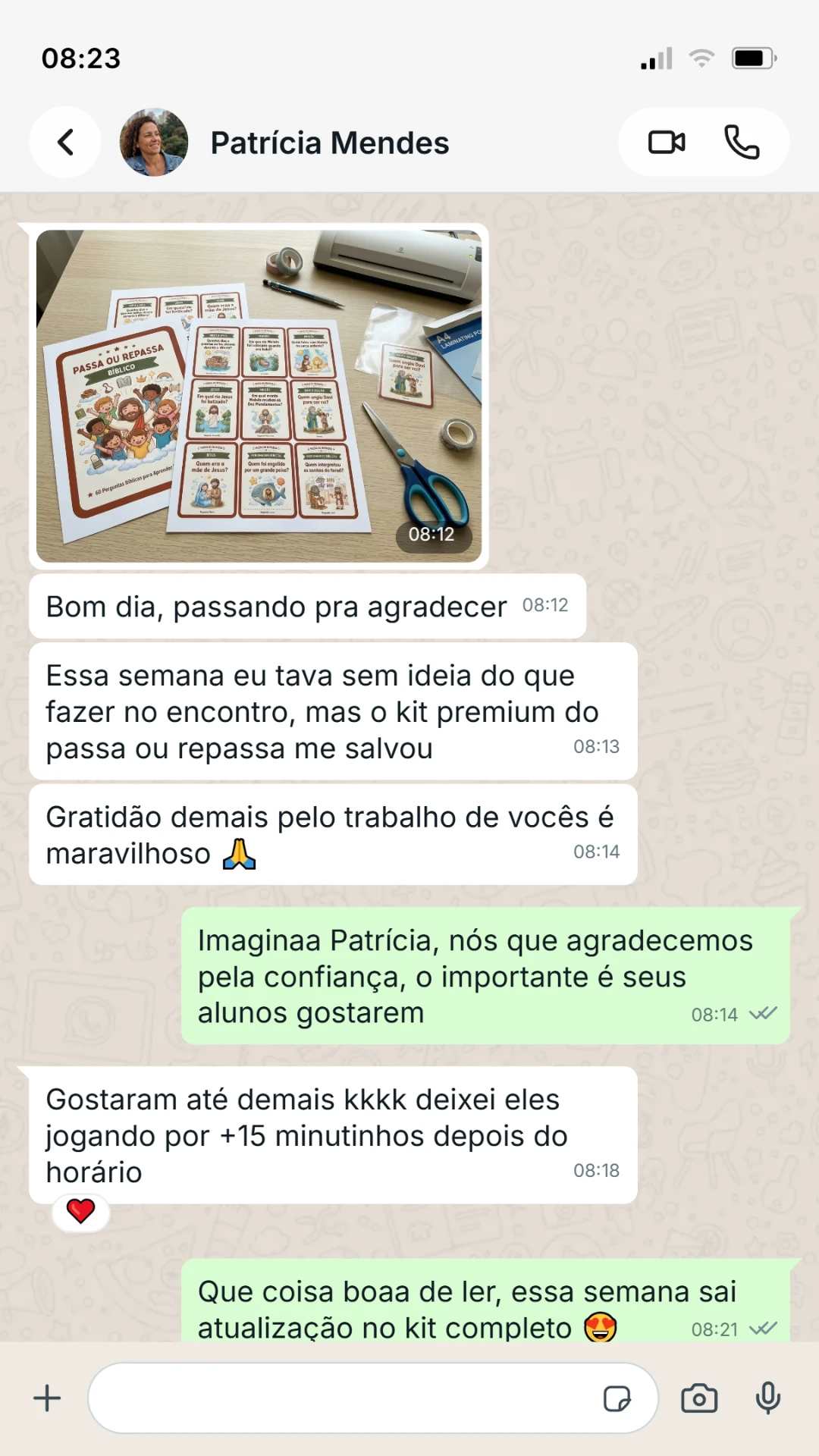 Depoimento real 4 recebido pelo WhatsApp